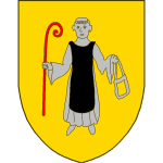 D'or à un moine cistercien habillé du costume de son ordre, le devant de sable, le reste d'argent, tenant de la dextre une crosse de gueules, de la sénestre une bourse à laquelle est suspendue un bréviaire orné d'or.