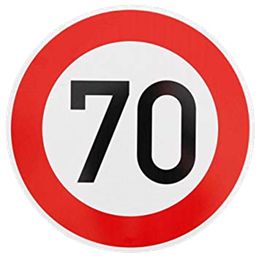 Verkehrszeichen: Maximalgeschwindigkeit 70